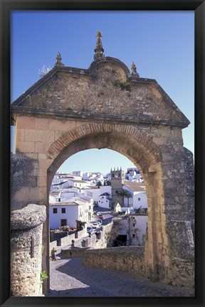 Framed Entry to Jewish Quarter, Puerta de la Exijara, Ronda, Spain Print