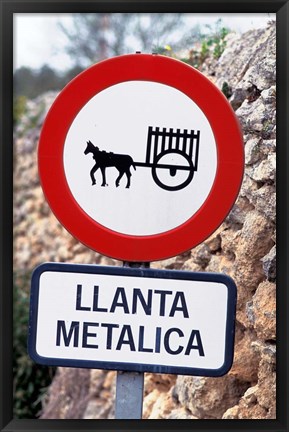 Framed Spain, Majorca, Road Sign Print