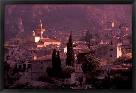 Framed View of Town and Cartuja de Valledemossa, Mallorca, Balearics, Spain Print