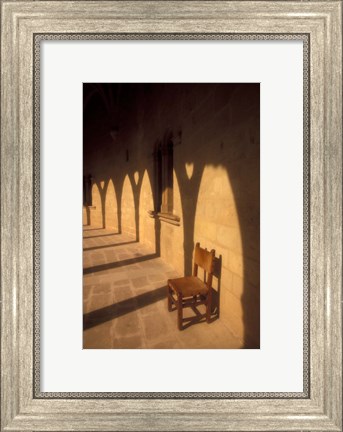 Framed Bellver Castle Chair and Arches, Palma de Mallorca, Balearics, Spain Print