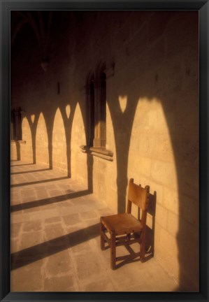 Framed Bellver Castle Chair and Arches, Palma de Mallorca, Balearics, Spain Print