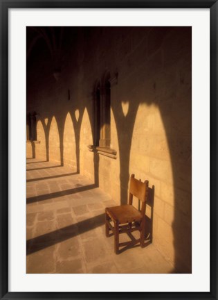 Framed Bellver Castle Chair and Arches, Palma de Mallorca, Balearics, Spain Print