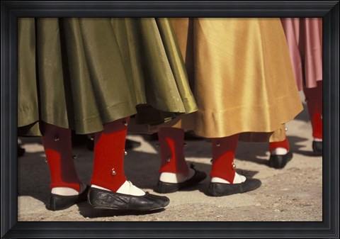 Framed Children&#39;s Dance Group at Poble Espanyol, Montjuic, Barcelona, Spain Print