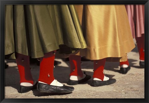 Framed Children&#39;s Dance Group at Poble Espanyol, Montjuic, Barcelona, Spain Print