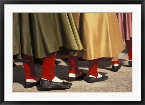 Framed Children&#39;s Dance Group at Poble Espanyol, Montjuic, Barcelona, Spain Print