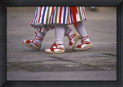 Framed Children&#39;s Dance Group at Poble Espanyol, Montjuic, Barcelona, Spain Print