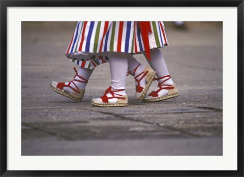 Framed Children&#39;s Dance Group at Poble Espanyol, Montjuic, Barcelona, Spain Print