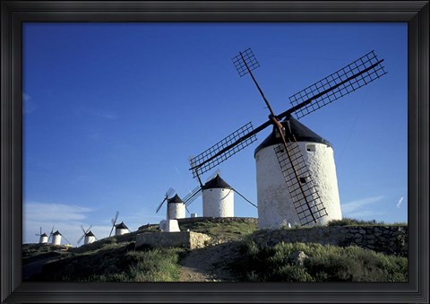 Framed Windmills, Consuegra, La Mancha, Spain Print