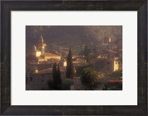 Framed View of Town and Cartuja de Valledemossa, Mallorca, Balearics, Spain Print