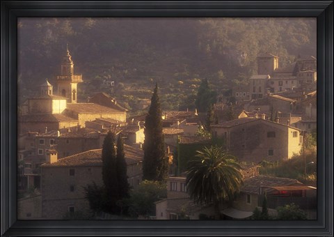 Framed View of Town and Cartuja de Valledemossa, Mallorca, Balearics, Spain Print
