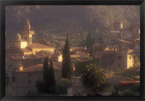 Framed View of Town and Cartuja de Valledemossa, Mallorca, Balearics, Spain Print