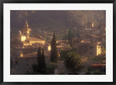 Framed View of Town and Cartuja de Valledemossa, Mallorca, Balearics, Spain Print