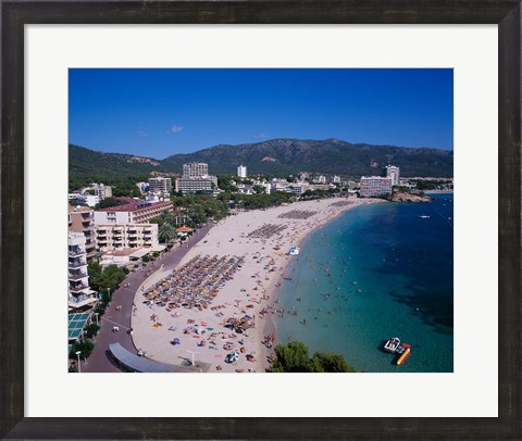 Framed Palma Nova Beach, Majorca, Balearics, Spain Print