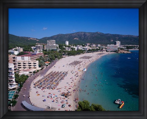 Framed Palma Nova Beach, Majorca, Balearics, Spain Print