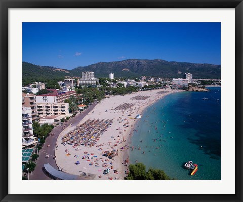 Framed Palma Nova Beach, Majorca, Balearics, Spain Print