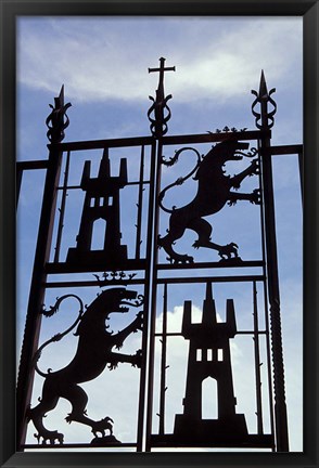 Framed Decorative Wrought-Iron Gate of Alcazar, Cordoba, Spain Print