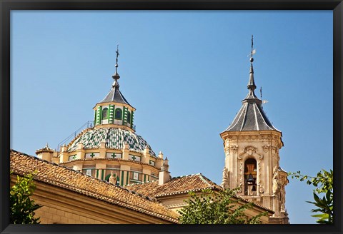 Framed Dome and bell tower of the Iglesia de San Juan de Dios, Granada, Spain Print