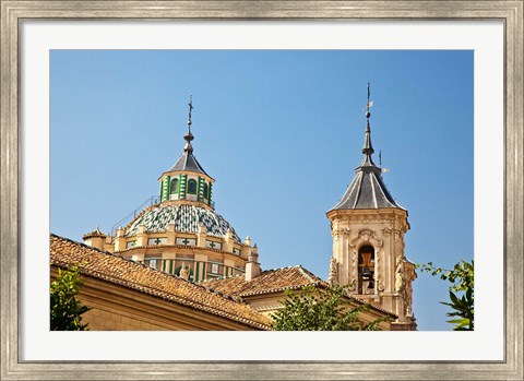 Framed Dome and bell tower of the Iglesia de San Juan de Dios, Granada, Spain Print