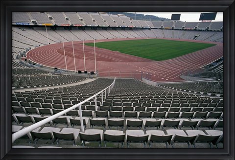 Framed Olympic Stadium, Barcelona, Spain Print