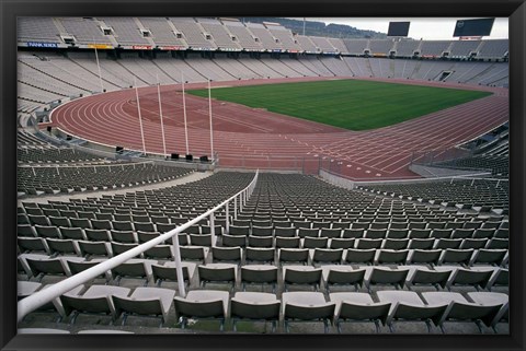 Framed Olympic Stadium, Barcelona, Spain Print