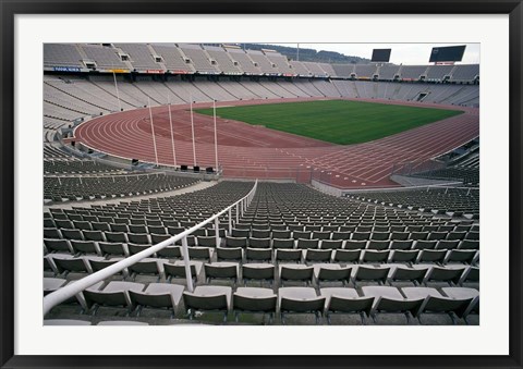 Framed Olympic Stadium, Barcelona, Spain Print