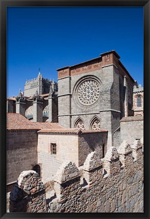 Framed Las Murallas, Avila, Spain Print