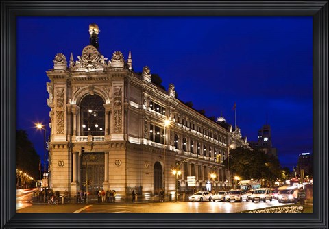 Framed Banco de Espana, Plaza de Cibeles, Madrid, Spain Print
