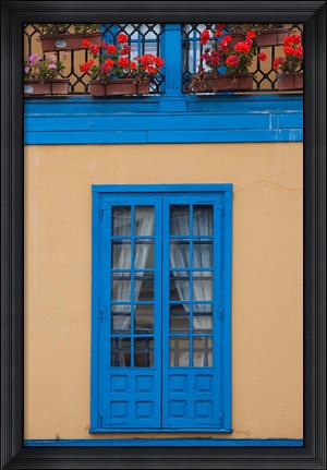Framed Spain, Oviedo, Plaza Fontan, Building Detail Print