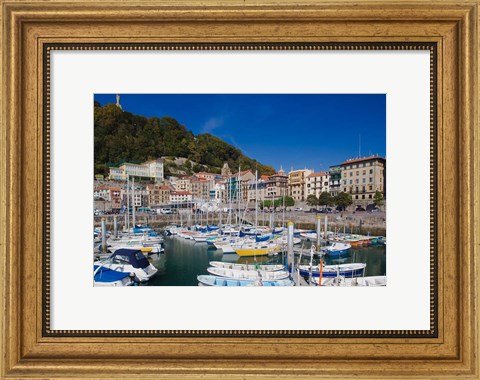 Framed Old Town Marina, San Sebastian, Spain Print