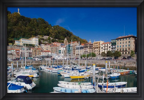 Framed Old Town Marina, San Sebastian, Spain Print