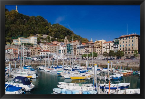 Framed Old Town Marina, San Sebastian, Spain Print