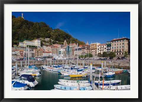 Framed Old Town Marina, San Sebastian, Spain Print