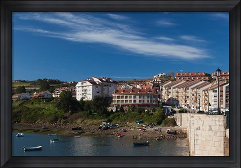 Framed Spain, San Vicente de la Barquera, Town View Print