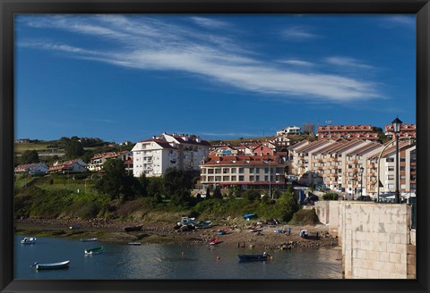 Framed Spain, San Vicente de la Barquera, Town View Print