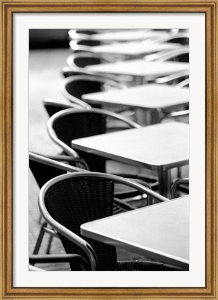Framed Cafe Tables, Palma, Mallorca, Spain Print