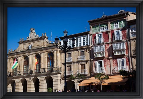 Framed Spain, La Rioja, Haro, Plaza de la Paz, Buildings Print