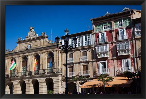 Framed Spain, La Rioja, Haro, Plaza de la Paz, Buildings Print