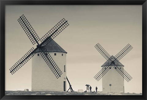 Framed La Mancha Windmills, Campo de Criptana, Castile-La Mancha Region, Spain Print