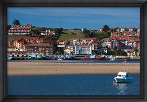 Framed Town View, San Vicente de la Barquera, Spain Print