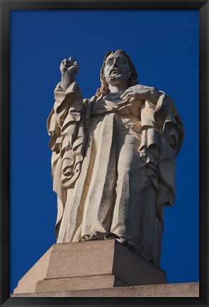 Framed Christ Atop Castilla Santa Cruz de la Mota, San Sebastian, Spain Print