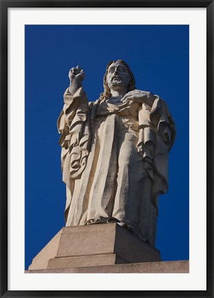 Framed Christ Atop Castilla Santa Cruz de la Mota, San Sebastian, Spain Print