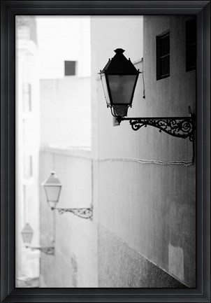 Framed Streelights, Palma, Mallorca, Spain Print