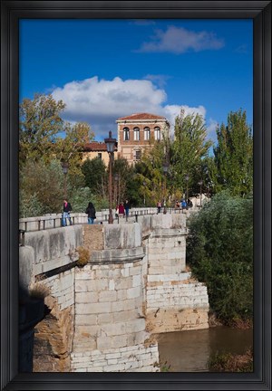 Framed Spain Castilla y Leon, Puente de San Marcos bridge Print