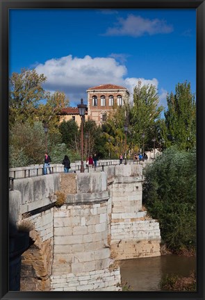 Framed Spain Castilla y Leon, Puente de San Marcos bridge Print