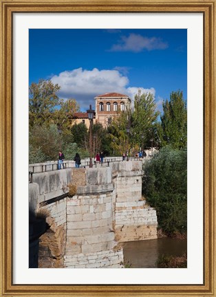 Framed Spain Castilla y Leon, Puente de San Marcos bridge Print