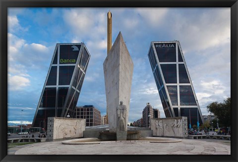 Framed Torres Puerta de Europa, Plaza de Castilla, Madrid, Spain Print