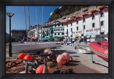 Framed Old Town Marina, San Sebastian, Spain Print