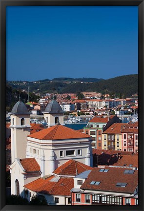 Framed Town View, Ribadesella, Spain Print