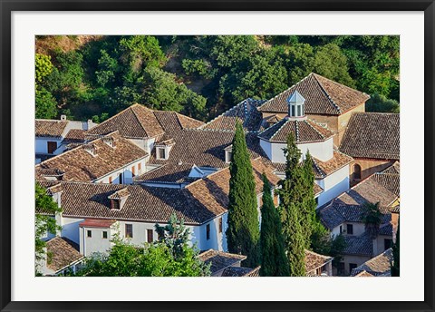 Framed Rooftops of the Albayzin district, Granada, Spain Print