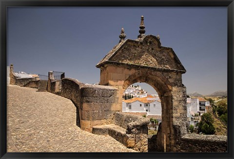 Framed Spain, Andalusia, Malaga Province, Ronda Stone Archway Print